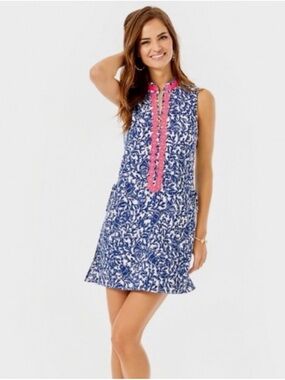 LILLY PULITZER Size 2 JONNA SHIFT ROMPER *KRILLIN IT* OYSTER BAY NAVY